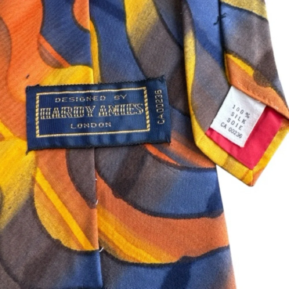 Hardy Amies London Silk Vintage Abstract Men's Tie